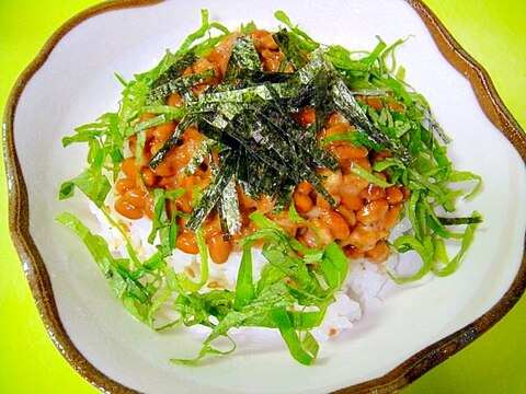 わさび風味❤酢飯納豆丼